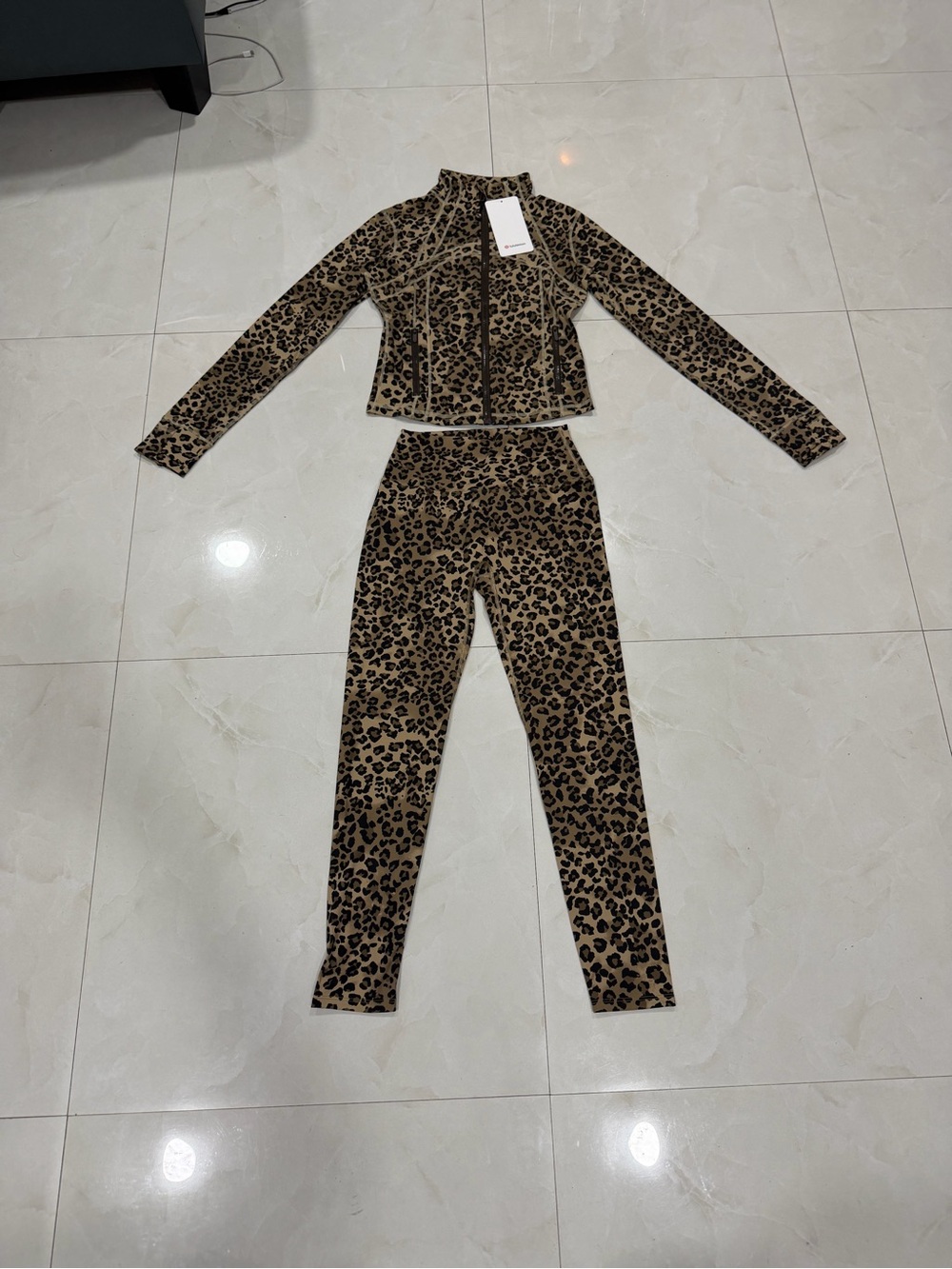 lululemon athletica Leopard-Print Jacket & Leggings - Tan & Black